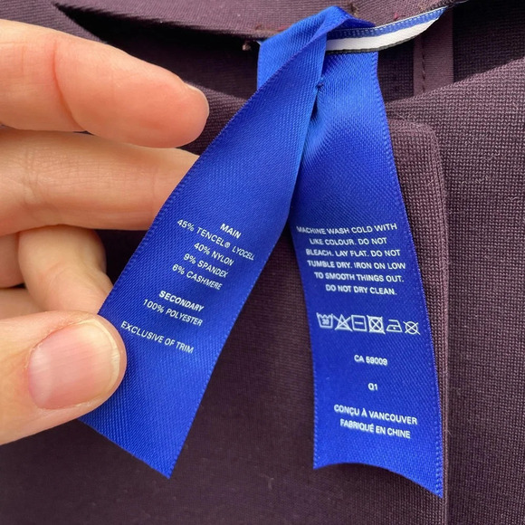 Kit and Ace Collarless Stretch Jacket, Burgundy, Small - Picture 9 of 14